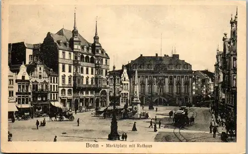 39399 - Deutschland - Bonn , Marktplatz mit Rathaus - gelaufen 1923