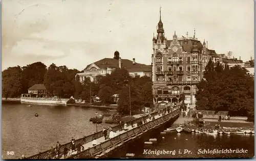 39404 - Deutschland - Ostpreussen , Königsberg , Schlossteichbrücke - gelaufen 1928