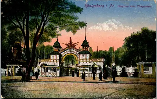 39410 - Deutschland - Ostpreussen , Königsberg , Eingang zum Tiergarten - gelaufen 1917