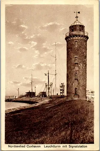 39430 - Deutschland - Nordseebad Cuxhaven , Leuchtturm mit Signalstation - nicht gelaufen