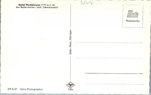 39431 - Deutschland - Badenweiler , Hotel Hochblauen , südl. Schwarzwald - nicht gelaufen