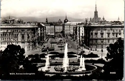 39454 - Wien - Schwarzenbergplatz - gelaufen 1957