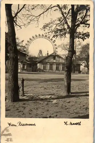39458 - Wien - Riesenrad, Gulyas Hütte , Gulyashütte , Prater  - gelaufen 1929