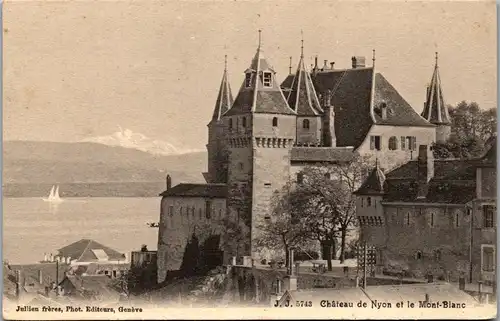 39473 - Schweiz - Nyon , Chateau et le Mont Blanc - nicht gelaufen