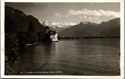 39477 - Schweiz - Chateau de Chillon et Dents du Midi - gelaufen 1929