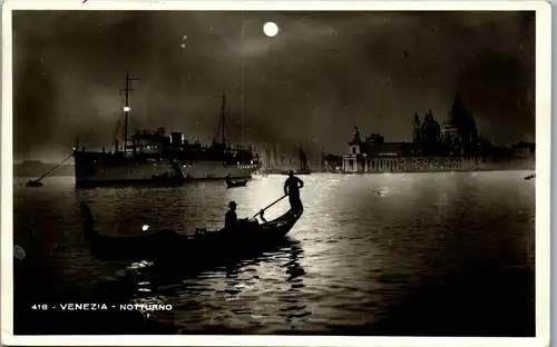 39482 - Italien - Venedig , Venezia , Notturno , Ship , Gondoliere , Schiff - gelaufen 1938