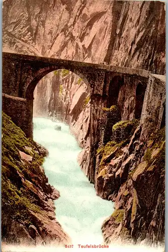 39491 - Schweiz - Teufelsbrücke , Gotthardstrasse - nicht gelaufen