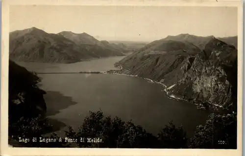 39497 - Schweiz - Lago di Lugano e ponte di Medile - gelaufen 1928