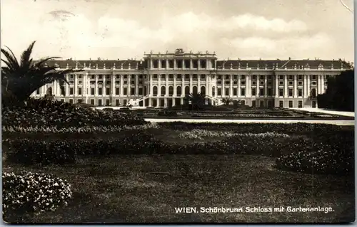 39500 - Wien - Schönbrunn , Schloss mit Gartenanlage - gelaufen 1929