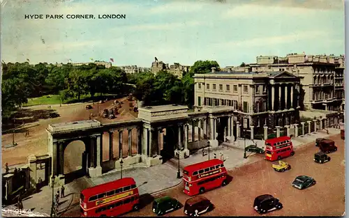 39510 - Großbritannien - London , Hyde Park Corner , Bus - gelaufen 1955