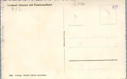 39540 - Schweiz - Grimsel , Stausee mit Finsteraarhorn - nicht gelaufen