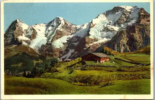 39546 - Schweiz - Alphütte im Berner Oberland mit Eiger , Mönch u. Jungfrau - nicht gelaufen