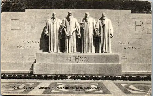 39555 - Schweiz - Geneve , Genf , Monument International de la Reformation - gelaufen 1932