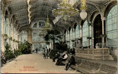 39588 - Tschechien - Karlovy Vary , Karlsbad , Sprudel Kolonnade - gelaufen