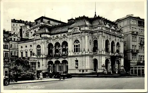 39589 - Tschechien - Karlovy Vary , Karlsbad , Stadttheater - gelaufen 1939
