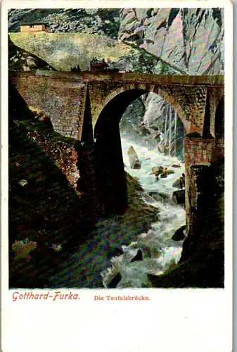 39603 - Schweiz - Gotthard Furka , Die Teufelsbrücke - nicht gelaufen