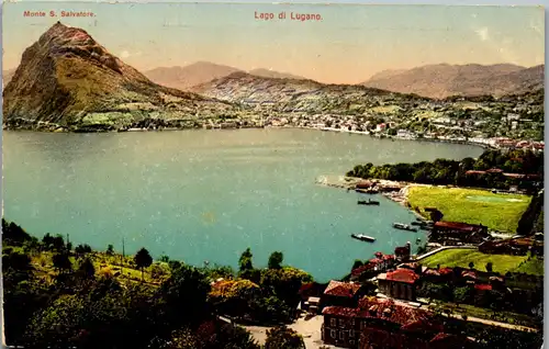 39609 - Schweiz - Lago di Lugano , Monte S. Salvatore - gelaufen 1914