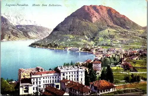 39611 - Schweiz - Lugano Paradiso , Monte San Salvatore - gelaufen 1911