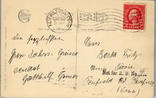 39614 - Neujahr - Happy Greetings New Year - gelaufen 1923