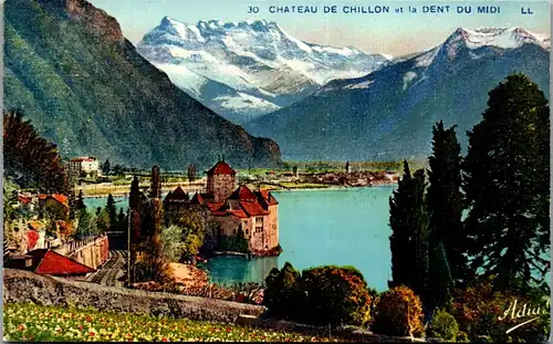 39631 - Schweiz - Chateau de Chillon et la Dent du Midi - nicht gelaufen