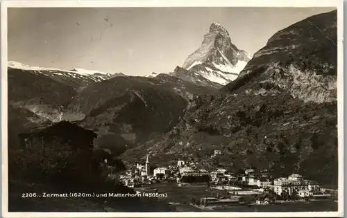 39636 - Schweiz - Zermatt und Matterhorn - gelaufen 1928