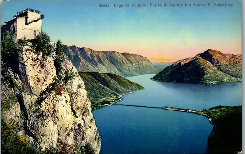 39641 - Schweiz - Lago di Lugano , Ponte di Melide dal Monte S. Salvatore - nicht gelaufen