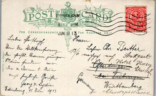 39645 - Schottland - Edinburgh , Castle and Esplanade - gelaufen 1913