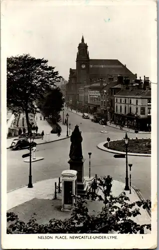 39674 - Großbritannien - Stoke on Trent , Nelson Place , Newcastle Under Lyme - gelaufen 1958