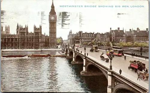 39676 - Großbritannien - London , Westminster Bridge Showing Bid Ben - gelaufen 1932