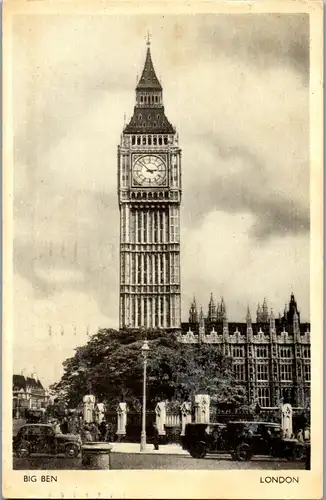 39682 - Großbritannien - London , Big Ben , Auto , Car - gelaufen 1949