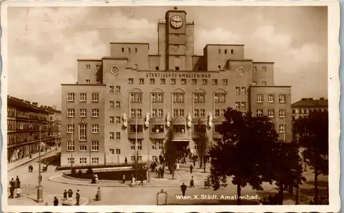 39687 - Wien - Wien X , Städtisches Amalienbad , Amalien Bad - gelaufen 1950