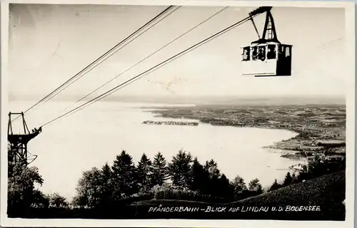 39706 - Vorarlberg - Pfänderbahn , Blick auf Lindau u. Bodensee - gelaufen 1928