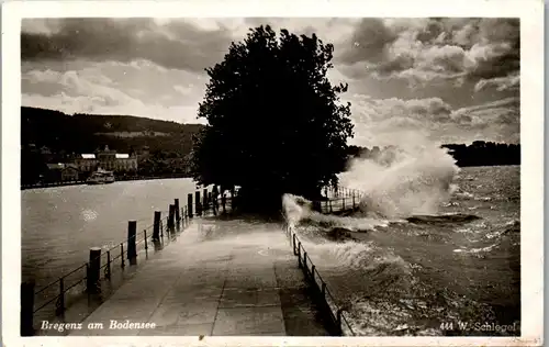 39716 - Vorarlberg - Bregenz am Bodensee , Brandung - gelaufen 1950