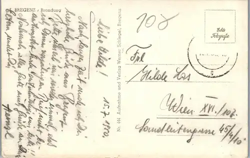 39716 - Vorarlberg - Bregenz am Bodensee , Brandung - gelaufen 1950