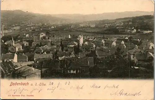 39722 - Tschechien - Bodenbach an der Elbe , Decin , Tetschen , Panorama - gelaufen 1903