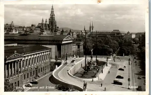 39792 - Wien - Parlament mit Rathaus - gelaufen 1943