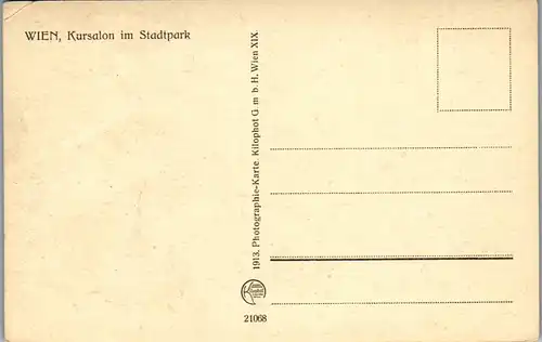 39794 - Wien - Kursalon im Stadtpark - nicht gelaufen 1913