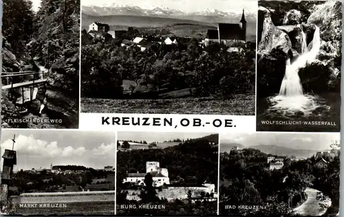 39828 - Oberösterreich - Kreuzen , Fleischanderlweg , Mehrbildkarte - gelaufen 1966