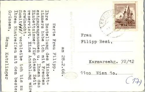 39828 - Oberösterreich - Kreuzen , Fleischanderlweg , Mehrbildkarte - gelaufen 1966