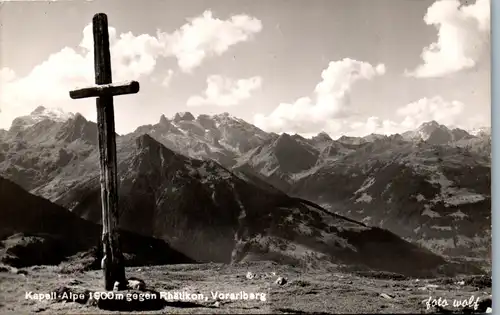 39854 - Vorarlberg - Kapellalpe gegen Rhätikon , Kapell Alpe - nicht gelaufen