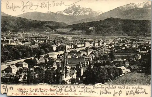 39878 - Tirol - Innsbruck mit Serlesspitze - gelaufen 1904