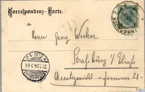 39878 - Tirol - Innsbruck mit Serlesspitze - gelaufen 1904