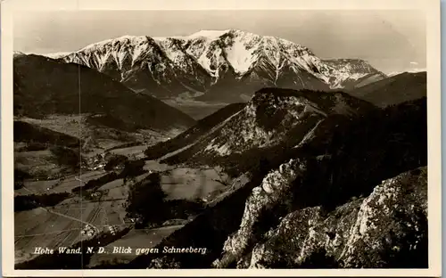 39887 - Niederösterreich - Hohe Wand , Blick gegen Schneeberg - gelaufen