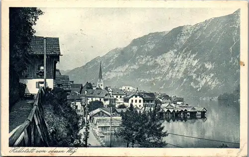 39915 - Oberösterreich - Hallstatt vom oberen Weg , Hallstätter See - gelaufen