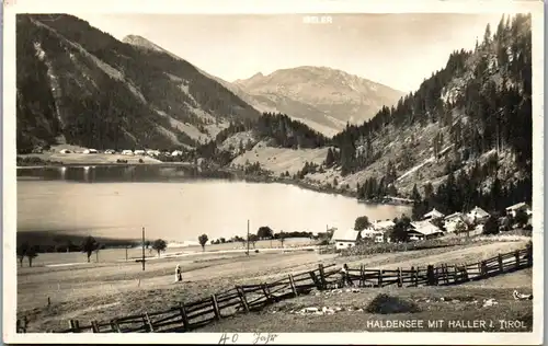 39922 - Tirol - Haldensee mit Haller , Iseler - gelaufen 1930