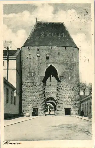 39929 - Niederösterreich - Hainburg a. d. Donau , Wienertor - gelaufen 1929