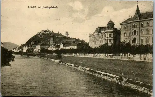 39946 - Steiermark - Graz mit Justizgebäude - gelaufen 1913