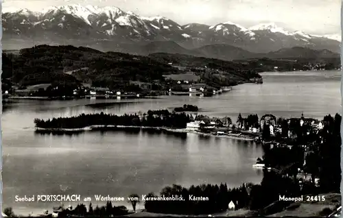 40043 - Kärnten - Seebad Pörtschach am Wörthersee vom Karawankenblick - gelaufen 1958