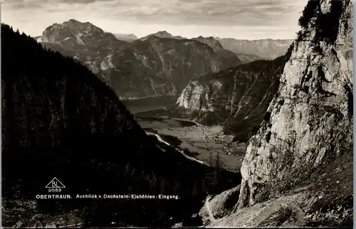 40060 - Oberösterreich - Obertraun , Ausblick v. Dachstein Eishöhlen Eingang - gelaufen