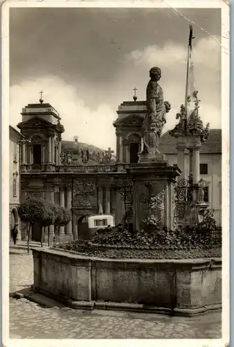 40066 - Tschechien - Nikolsburg , Mikulov in Südmähren , Gruftkirche Dreifaltigkeitssäule - gelaufen 1938